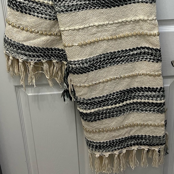 Blue and tan bohemian style throw blanket. Never used. - Picture 3 of 3